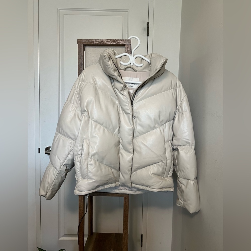Artizia Cloud Puff - Size Small White Faux Leather Puffer - Picture 3 of 6